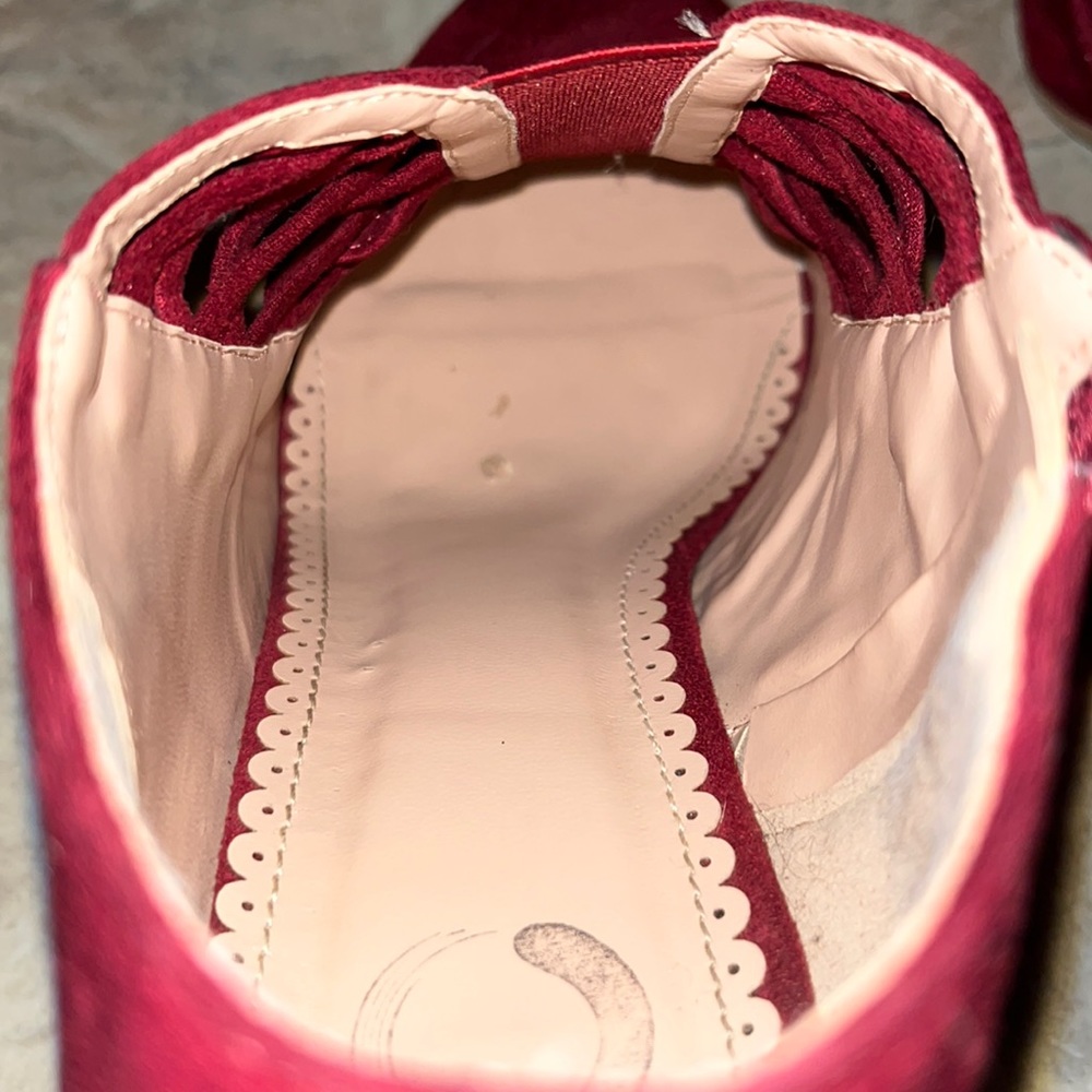 DSW Journee Collection Piper Bootie Heels -- Burgundy - Picture 10 of 12